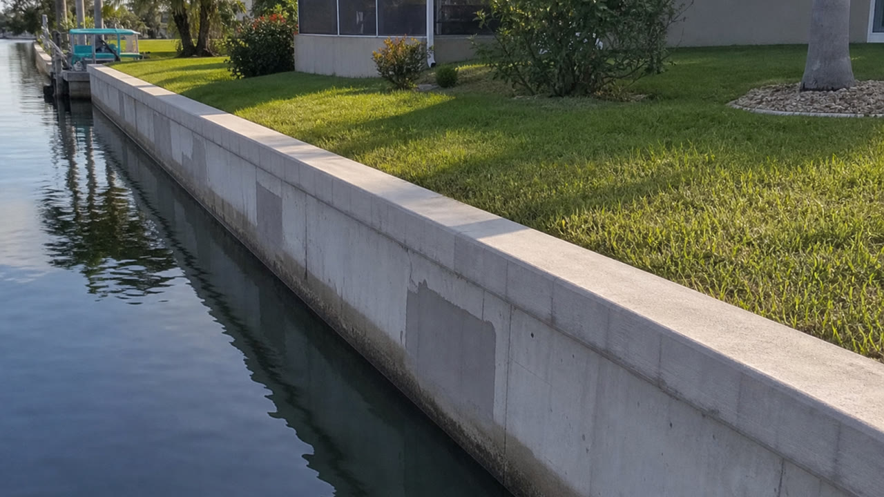 Punta Gorda Seawall Repair Finished Project Example near Punta Gorda