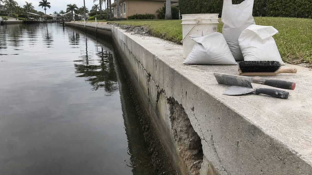 Punta Gorda Seawall Repair Service Scene near Punta Gorda